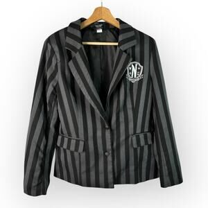 Hot Topic Womens size Medium Wednesday Addams Family Nevermore Blazer Cosplay